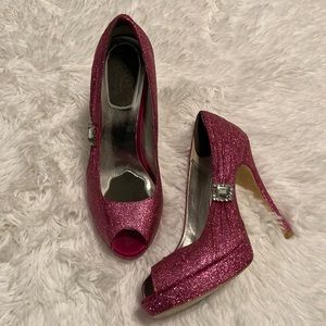 RSVP glitter pink heels size 8